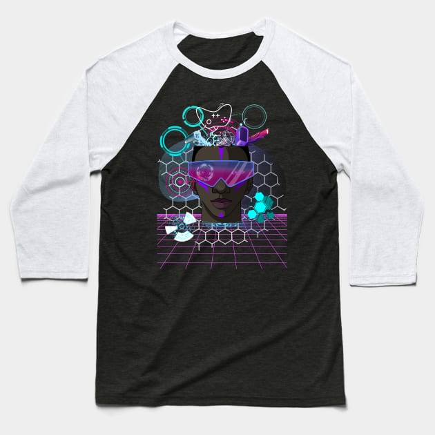 FUTURISTIC TOP GAMER DESIGN Baseball T-Shirt by The C.O.B. Store